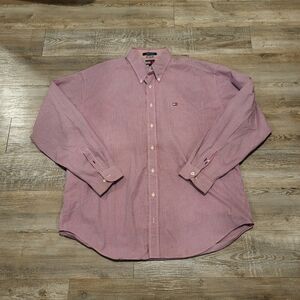 Tommy Hilfiger Button Down Striped Pocket Dress Shirt Mens Size XXL